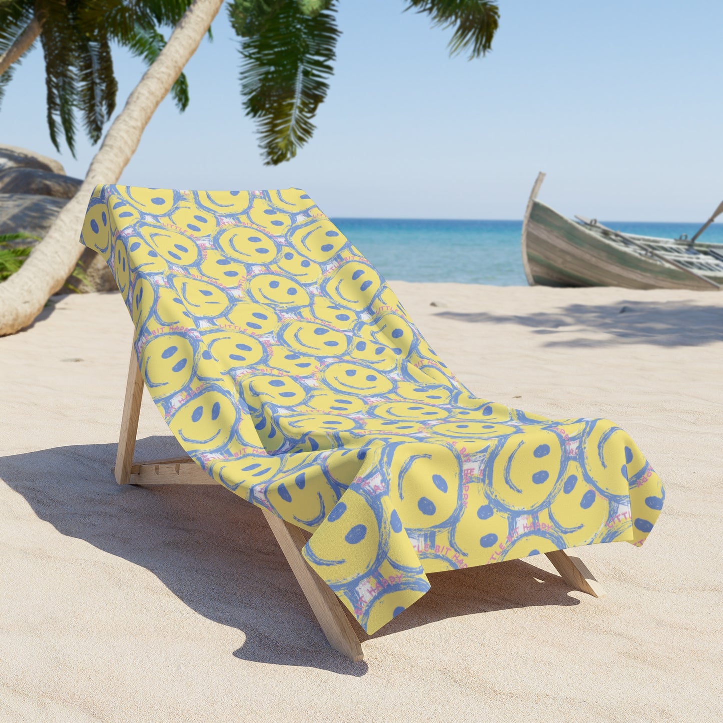 I'm So Happy Beach Towel