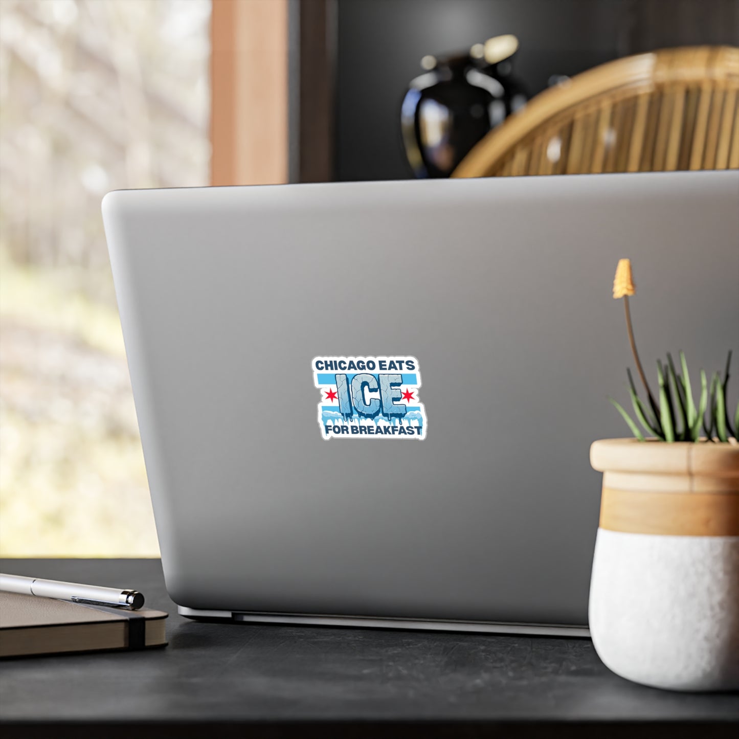 Chicago Eats Ice For Breakfast, Kiss-Cut Vinyl Decals (waterproof)