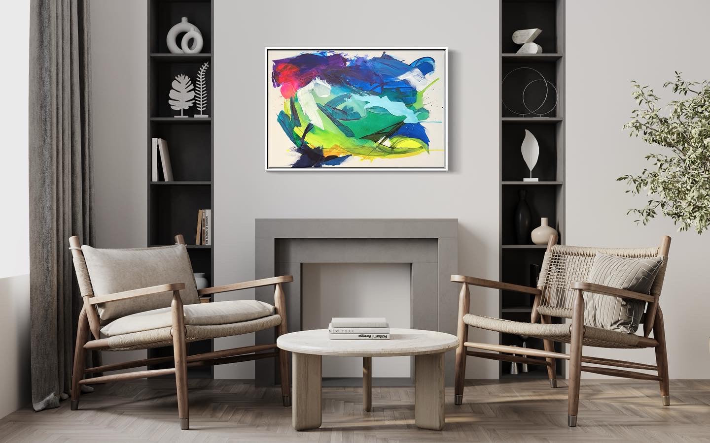 Colliding Air, 24"x36" Original Abstract Painting