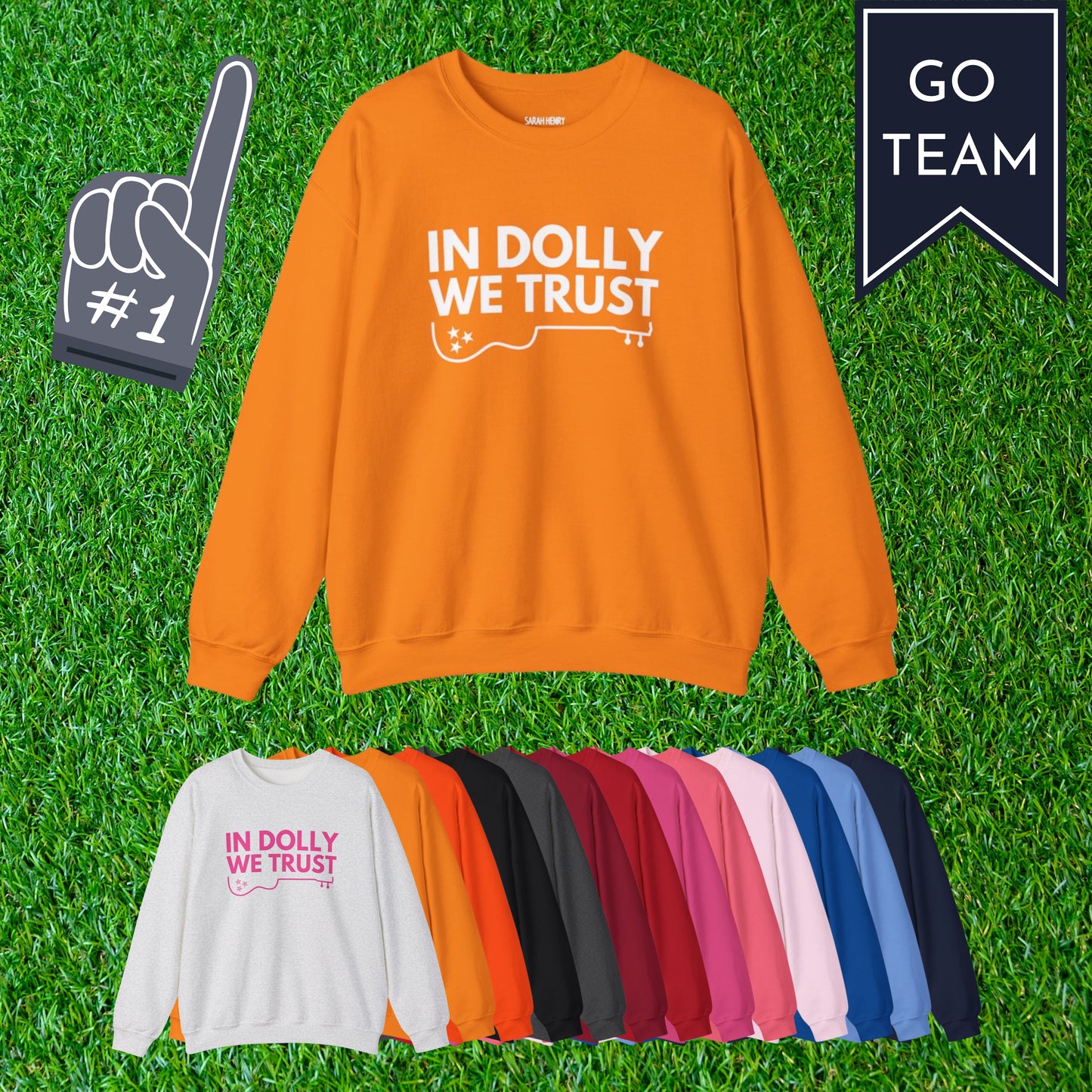 In Dolly We Trust, Unisex Heavy Blend™ Crewneck Sweatshirt