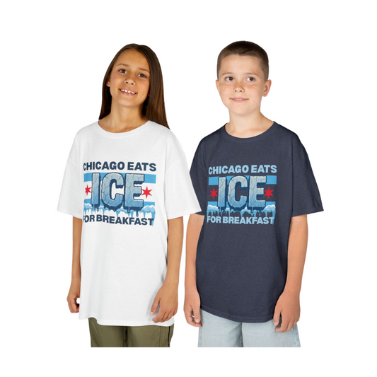 Chicago Eats Ice For Breakfast, Unisex Kids Heavy Cotton™ Tee