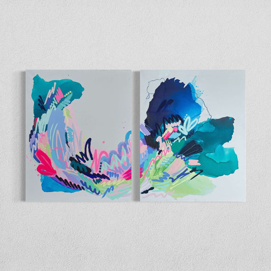 Snow On The Beach, 24"x30" Diptych