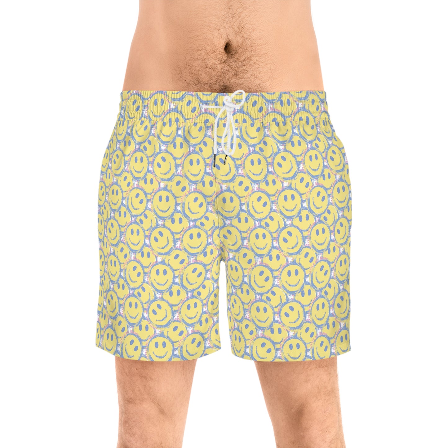 Little Bit Happy Men's Mid-Length Swim Shorts