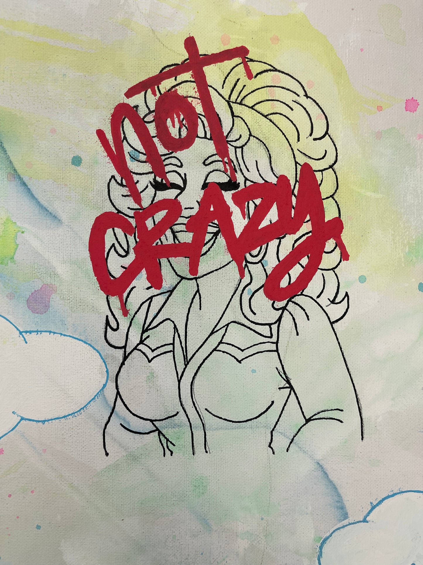 Whiskey in a Teacup, an original 36"x48" expressionist painting featuring Dolly Parton