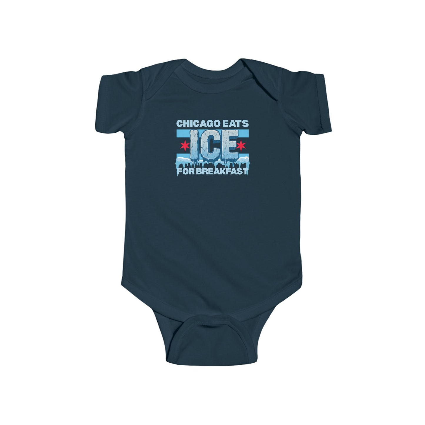 Chicago Eats Ice For Breakfast, Infant Fine Jersey Bodysuit