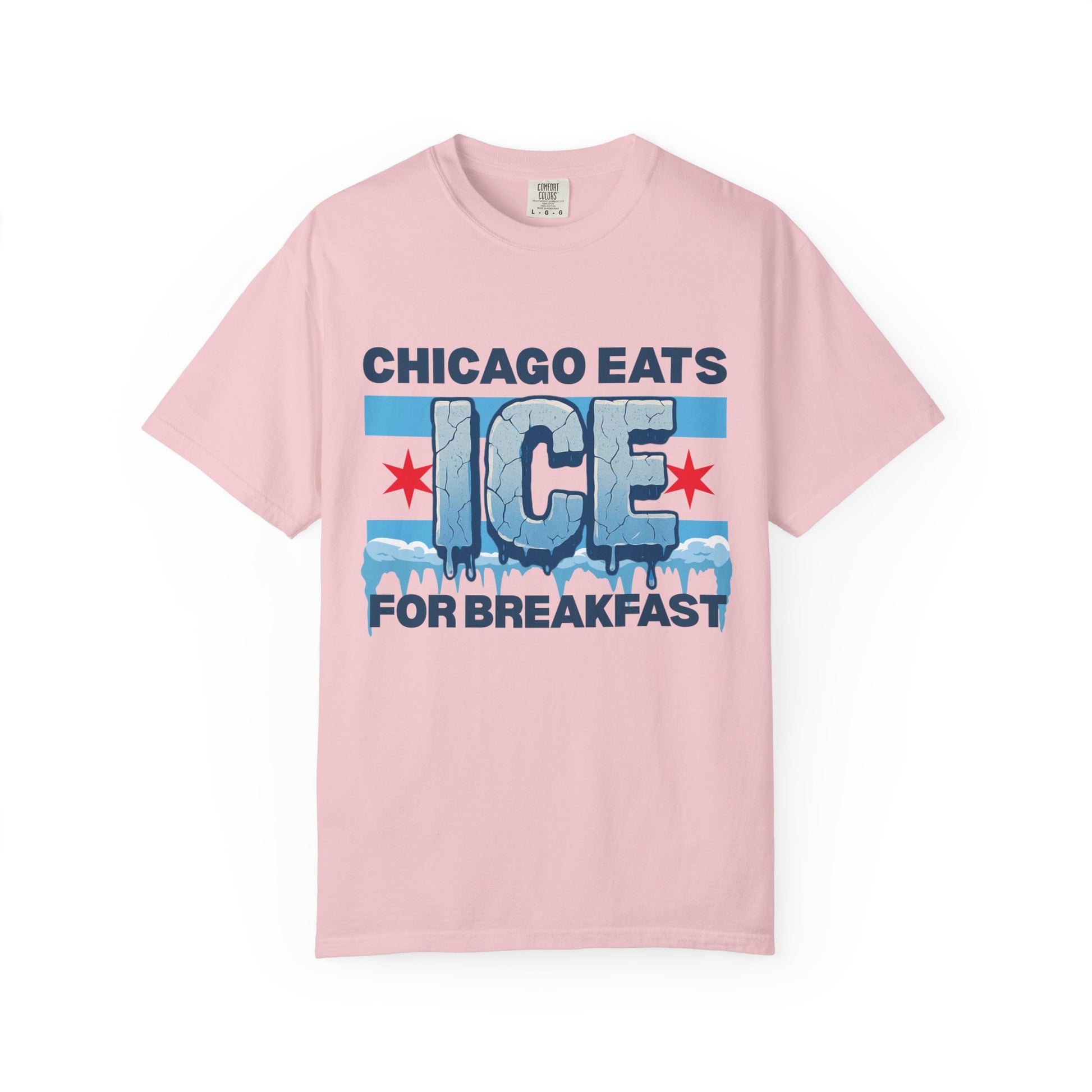 Chicago Protests Trump Ice Raids Chicago Eats Ice For Breakfast Pink TShirt