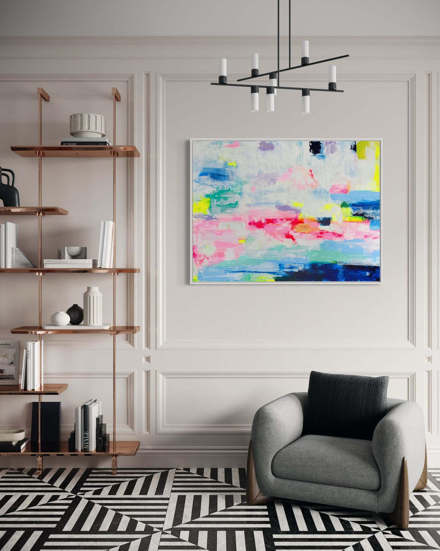 Carousel, 36"x48" Whimsical Large Abstract Art