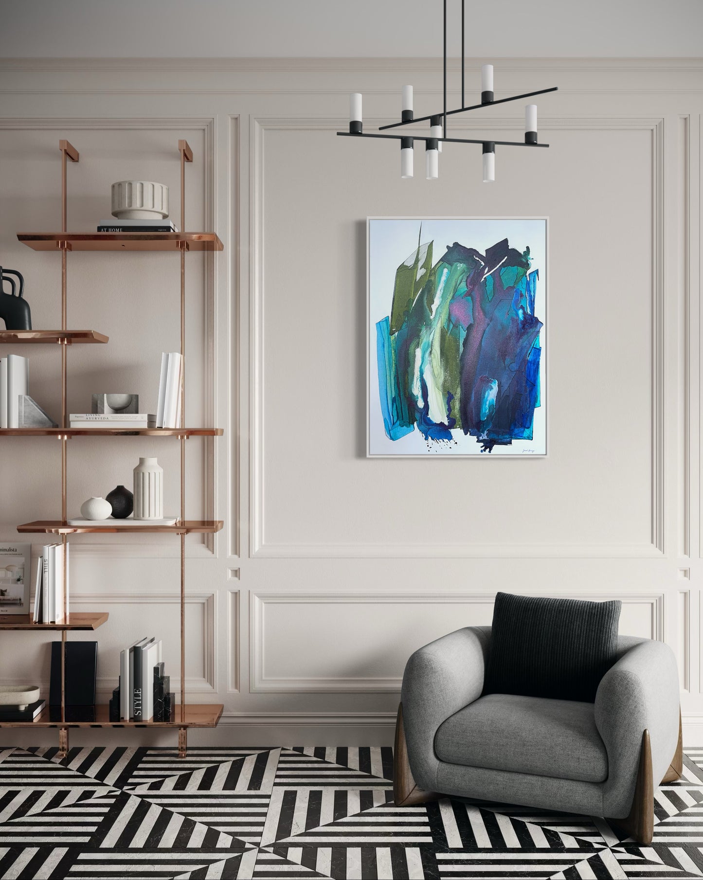 Underground, 30"x40" Original Abstract Coastal Painting