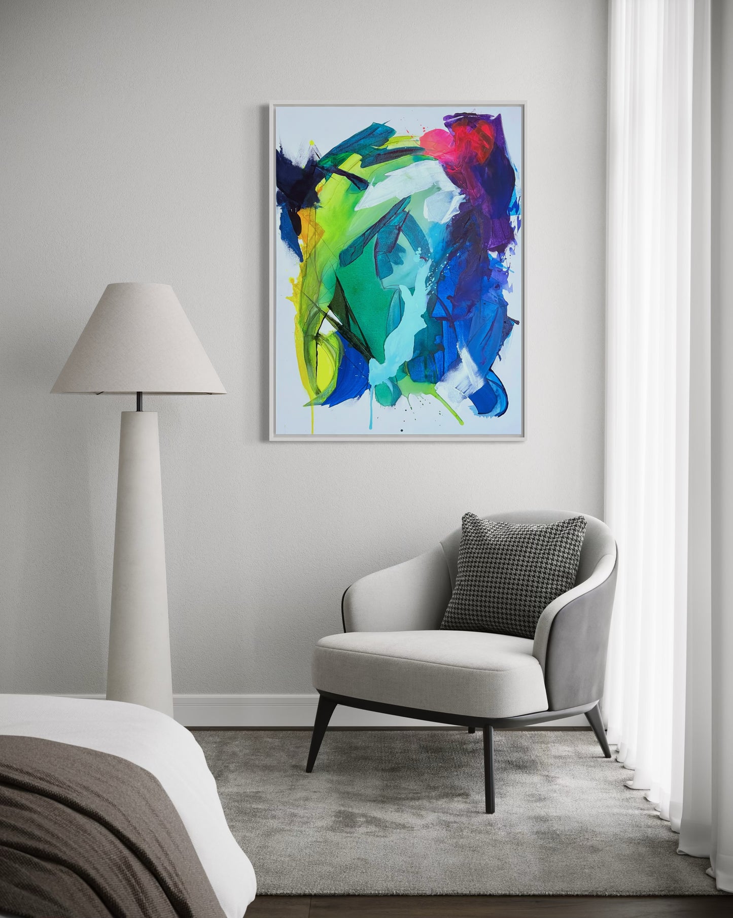 Colliding Air, 24"x36" Original Abstract Painting