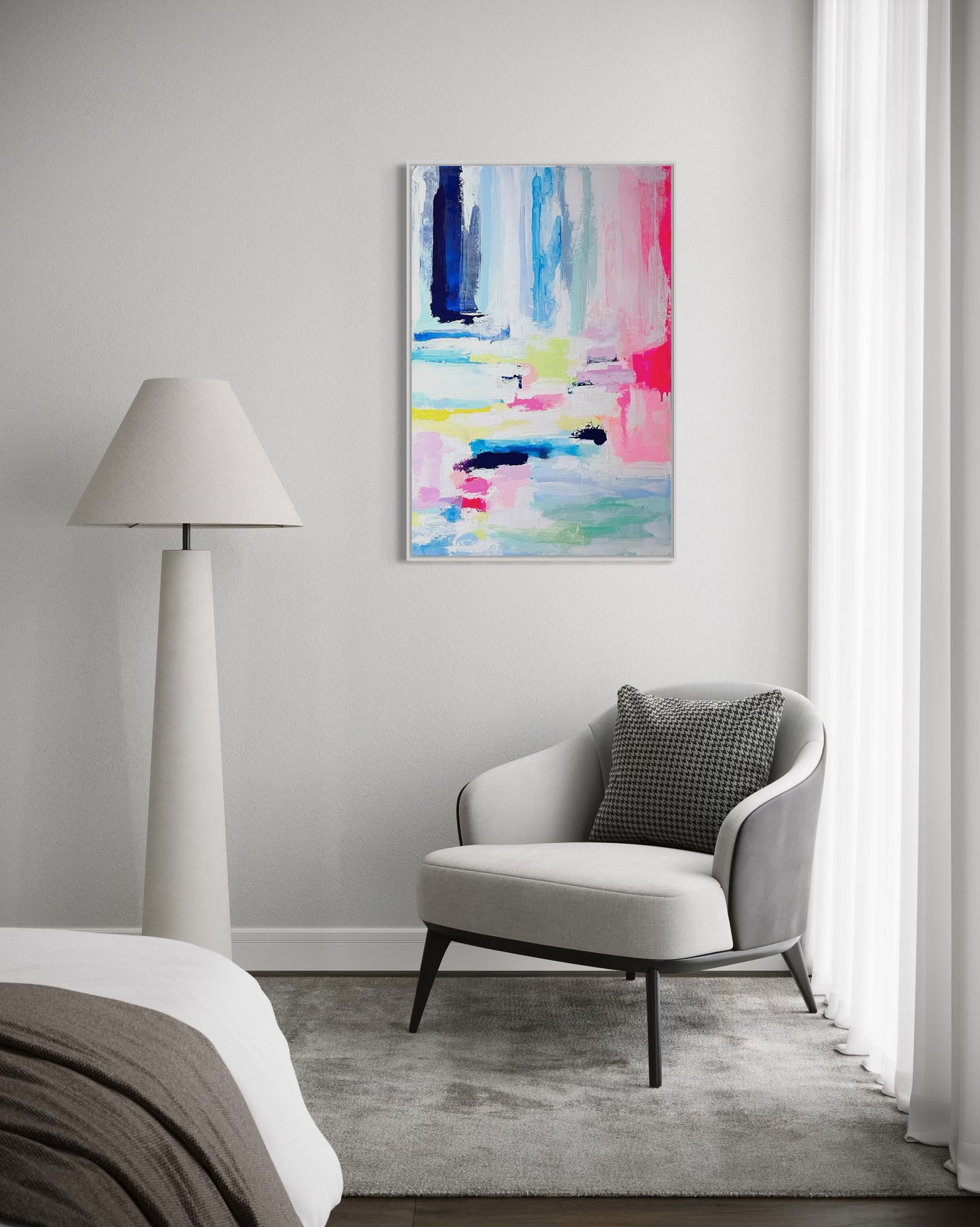Cotton Candy, 24"x36" Original Abstract Painting