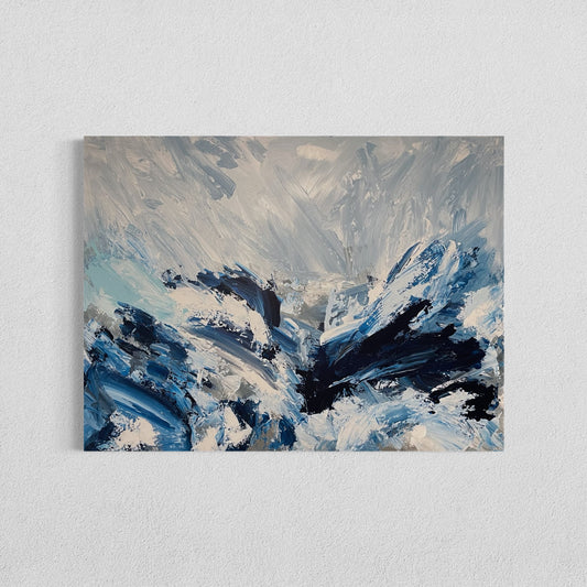 Crashing Waves, 36"x48" Original Painting (Commission Inspired By Crushed Ice)