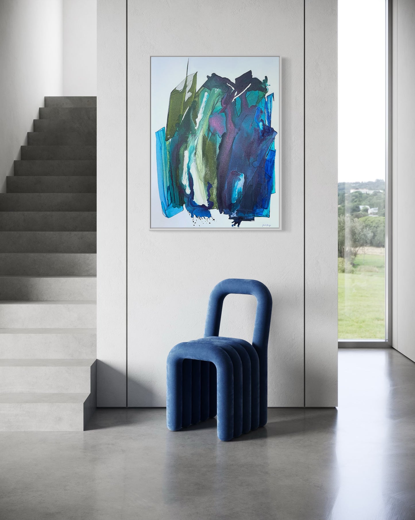 Underground, 30"x40" Original Abstract Coastal Painting