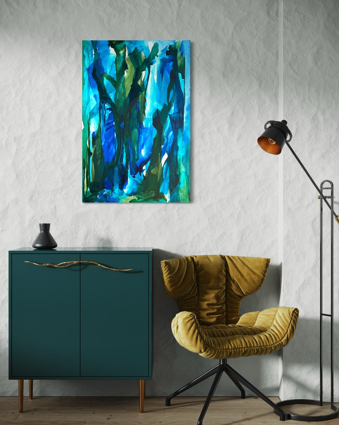 Emerge, 24"x36" Original Abstract Coastal Painting