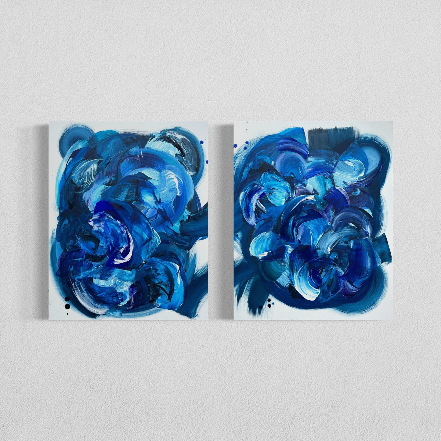 Chicago Blues, 24"x30" Original Diptych Painting (Commission Inspired by Mood in Motion)