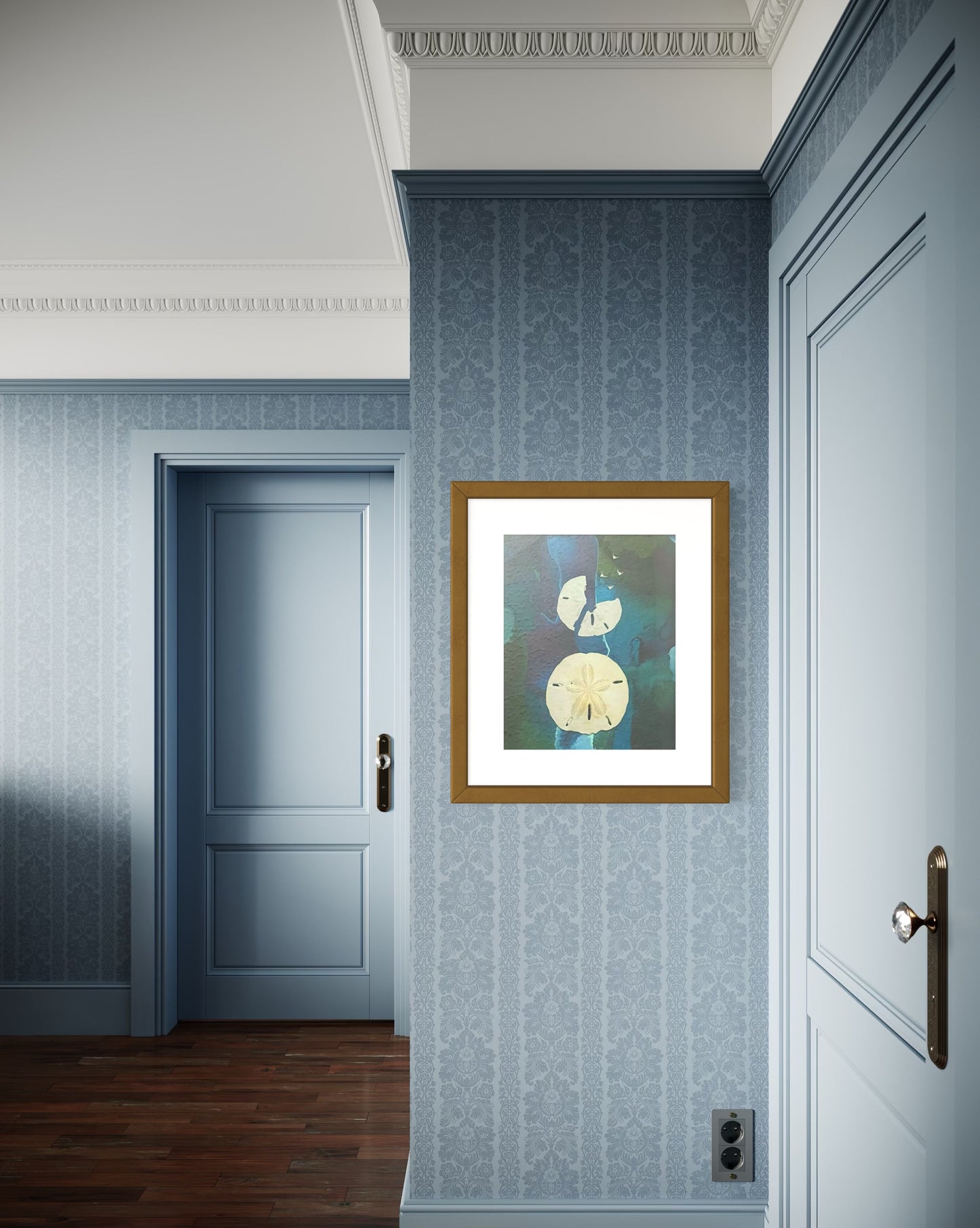 Free Birds, Mixed Media Coastal Wall Art with Real Sand Dollars