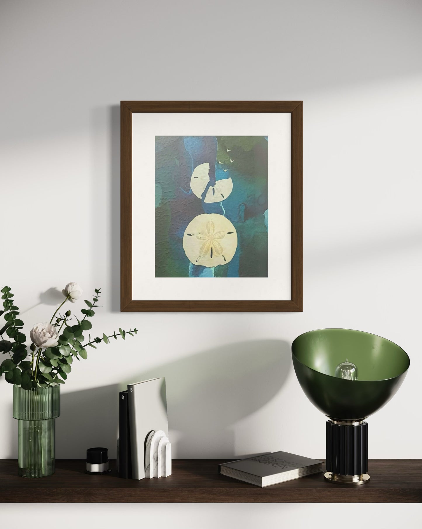 Free Birds, Mixed Media Coastal Wall Art with Real Sand Dollars