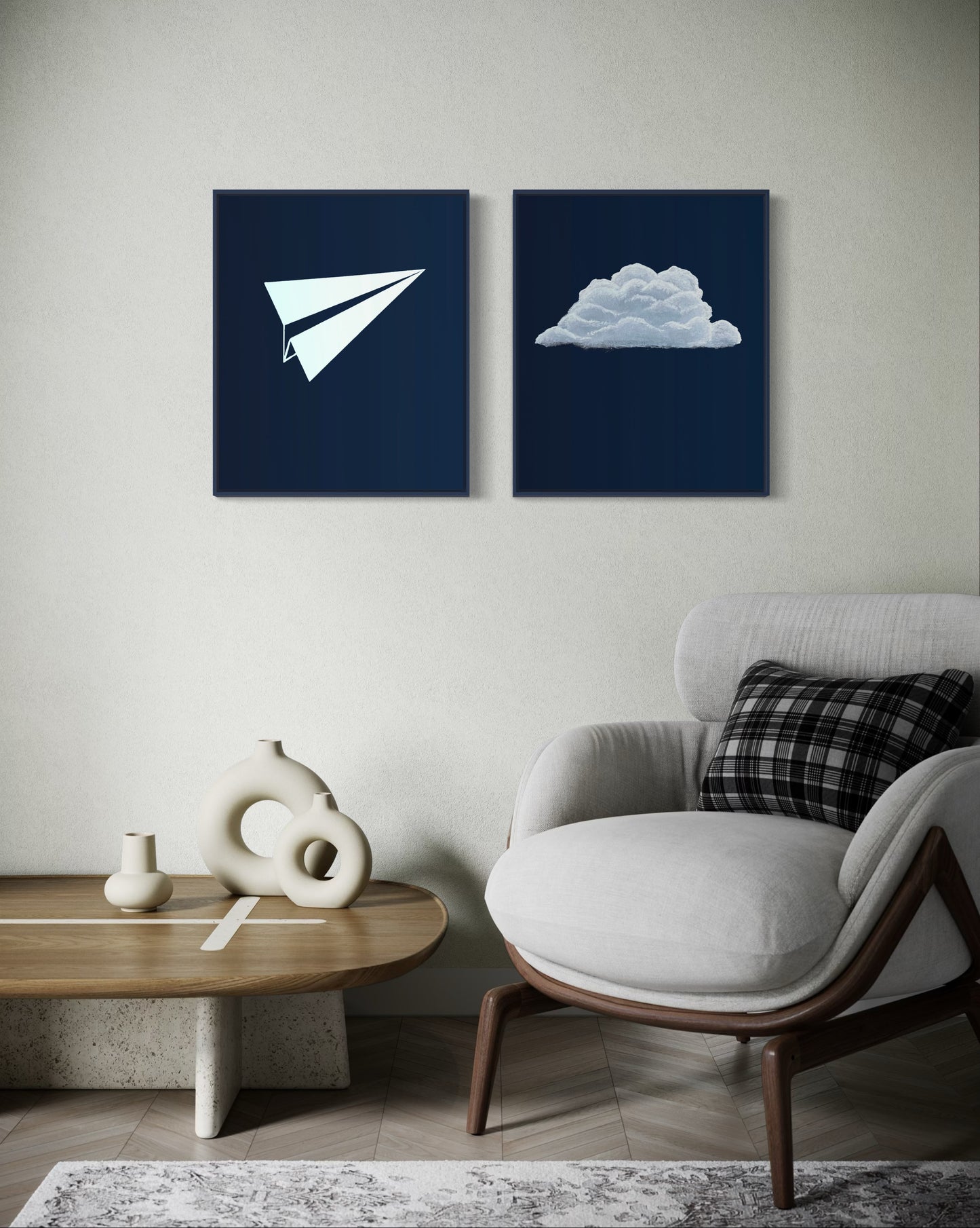 Night Shining, 20"x24" Original Abstract Cloud Painting