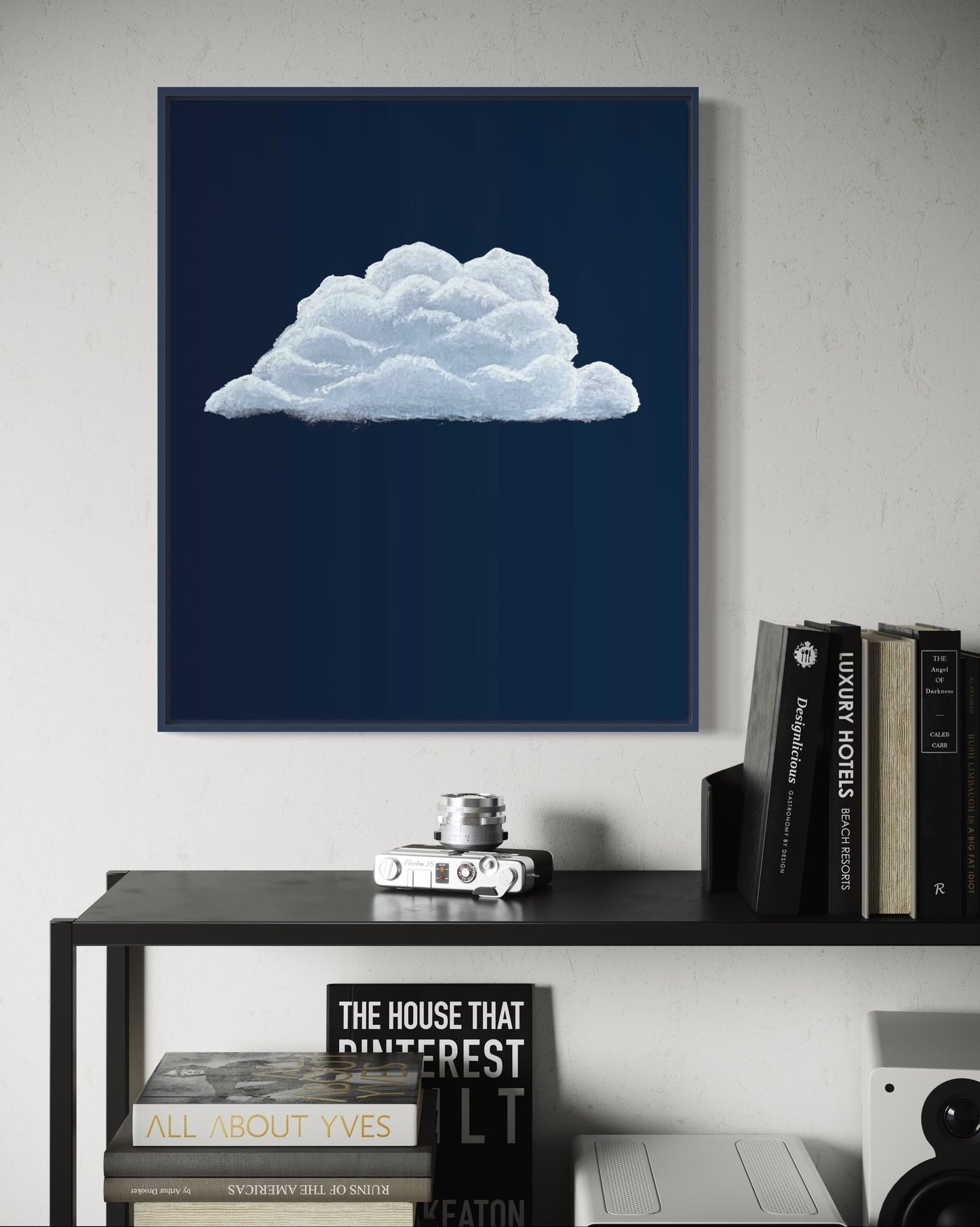 Night Shining, 20"x24" Original Abstract Cloud Painting