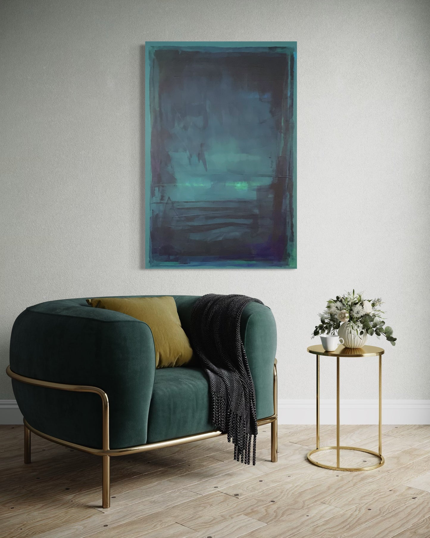 Window By The Sea, 24"x36" original acrylic painting