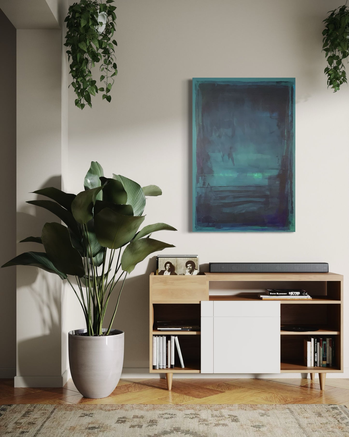 Window By The Sea, 24"x36" original acrylic painting