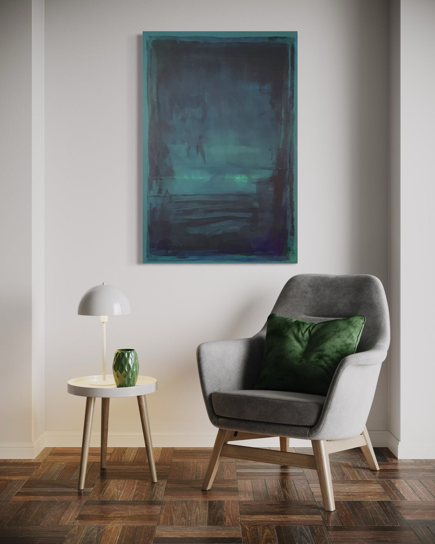 Window By The Sea, 24"x36" original acrylic painting