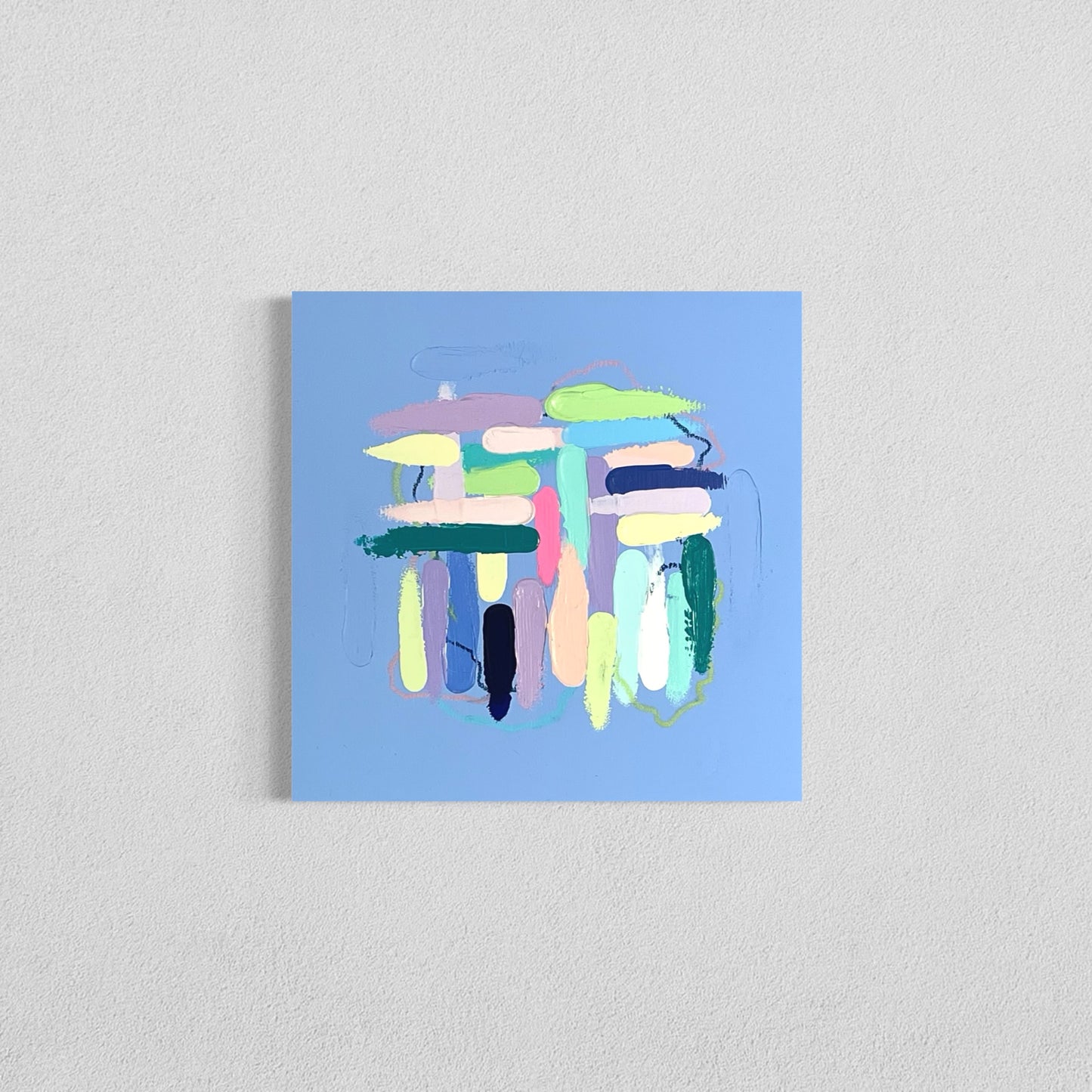 Enchanted Minis, Set of Three 12"x12" Abstract Paintings