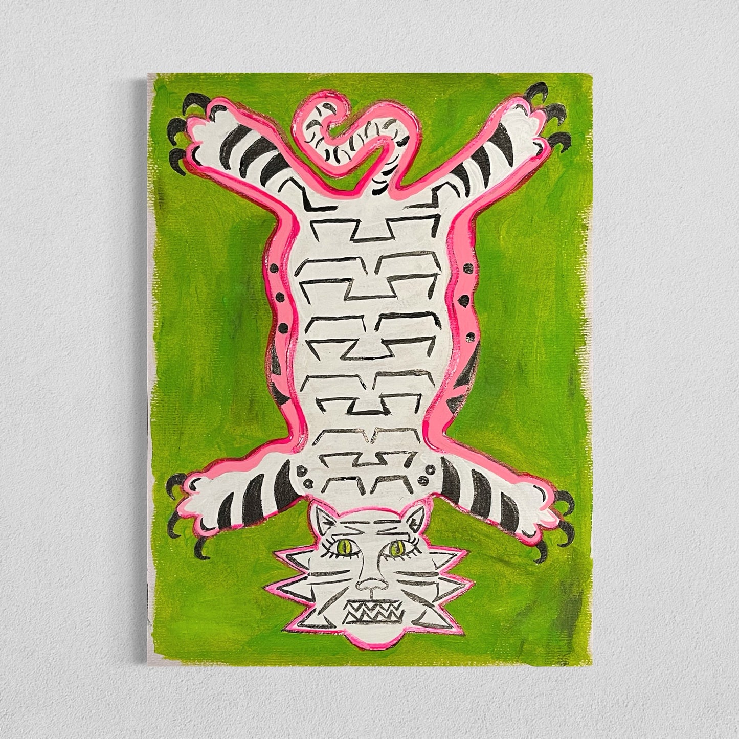 Tibetan Tig, 11"x14" Original Abstract Painting