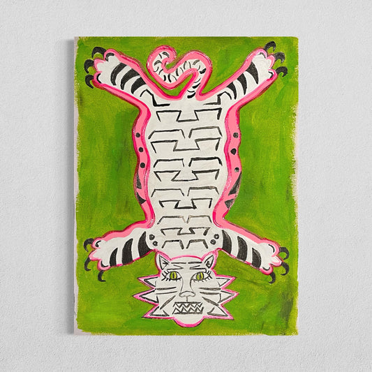 Tibetan Tig, 11"x14" Original Abstract Painting