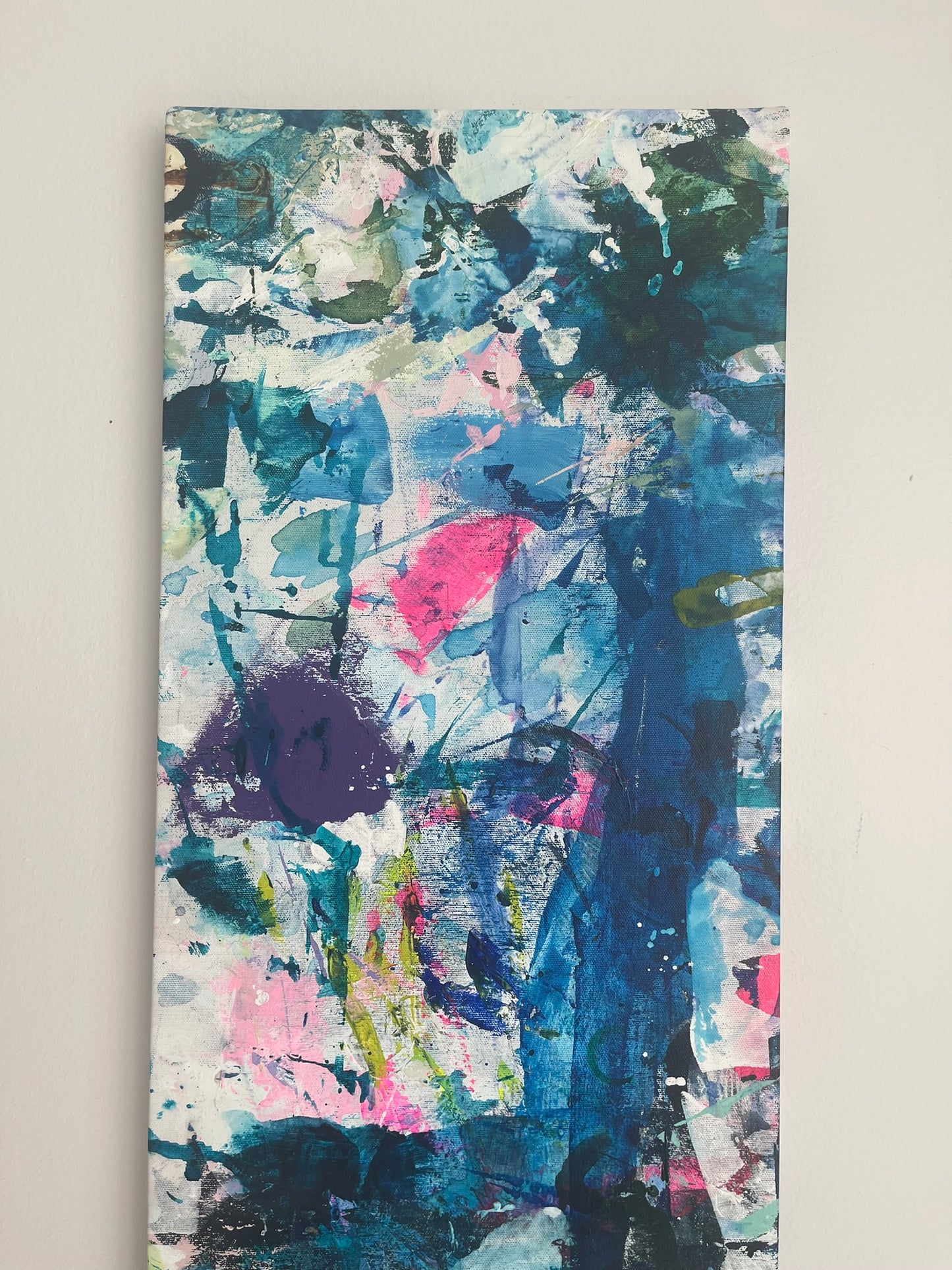 Weird Walls, 12"x44" Original Abstract Painting