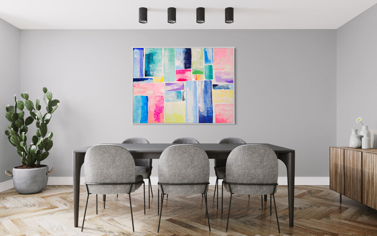 Candy Rush, 36"x48" Large Vibrant Abstract Art