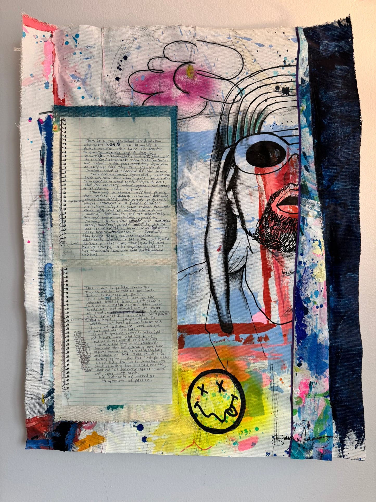 Cobain, 20"x26" Kurt Cobain Nirvana Original Abstract Expressionism Painting