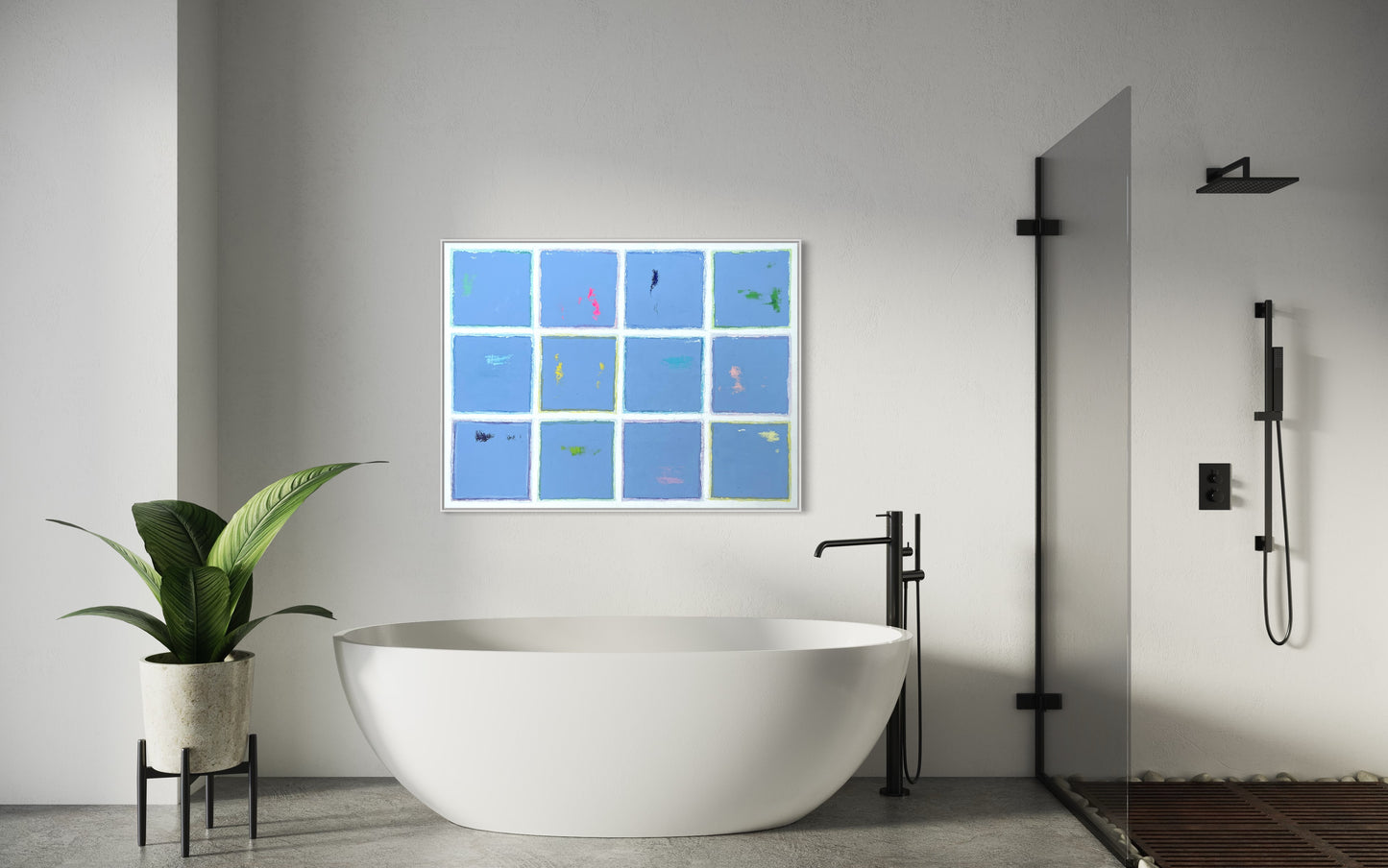 Blue Cotton, 30"x40" Original Abstract Painting