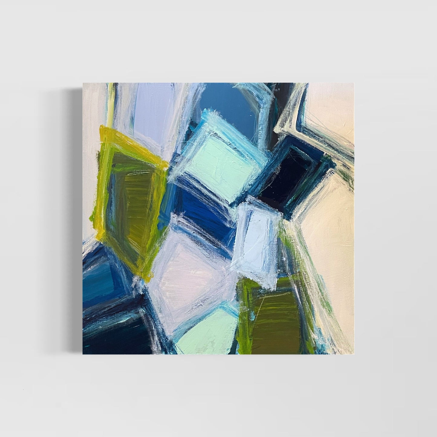 Sea Glass Squared, 24"x24" Original Abstract Painting