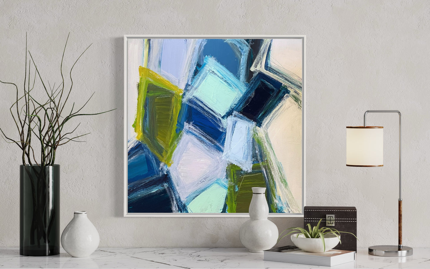 Sea Glass Squared, 24"x24" Original Abstract Painting