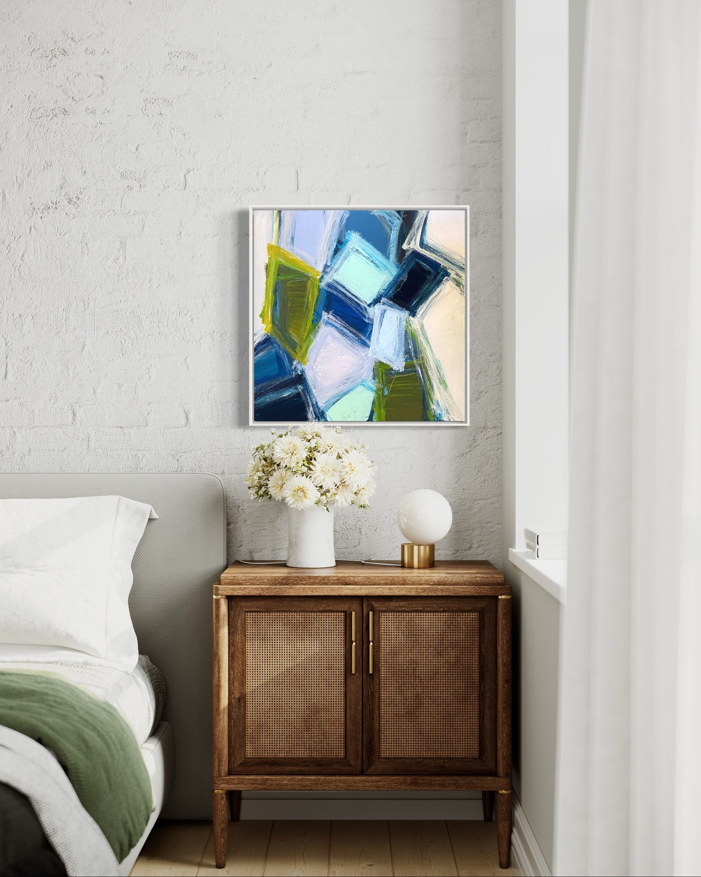 Sea Glass Squared, 24"x24" Original Abstract Painting