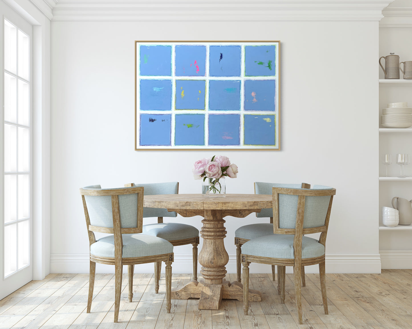 Blue Cotton, 30"x40" Original Abstract Painting