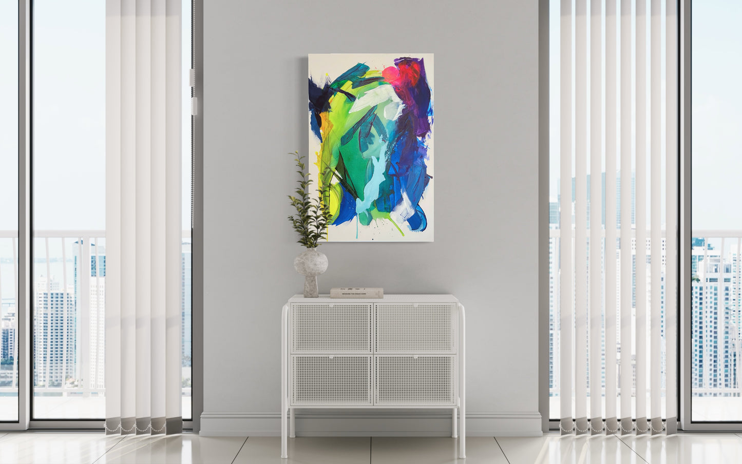 Colliding Air, 24"x36" Original Abstract Painting