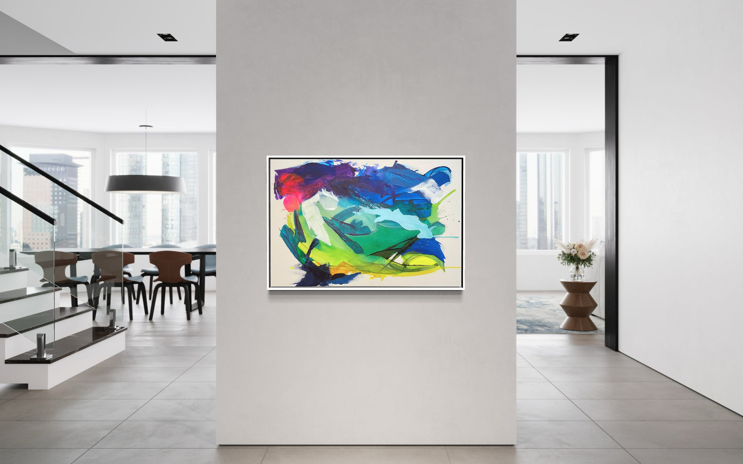 Colliding Air, 24"x36" Original Abstract Painting