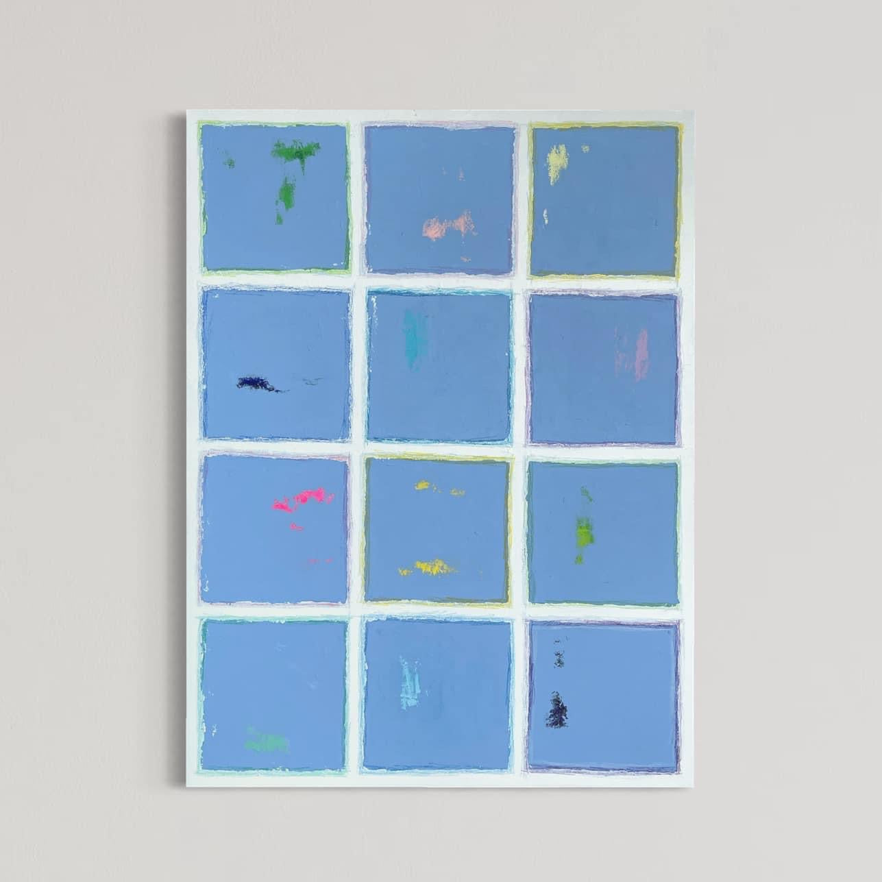 Blue Cotton, 30"x40" Original Abstract Painting