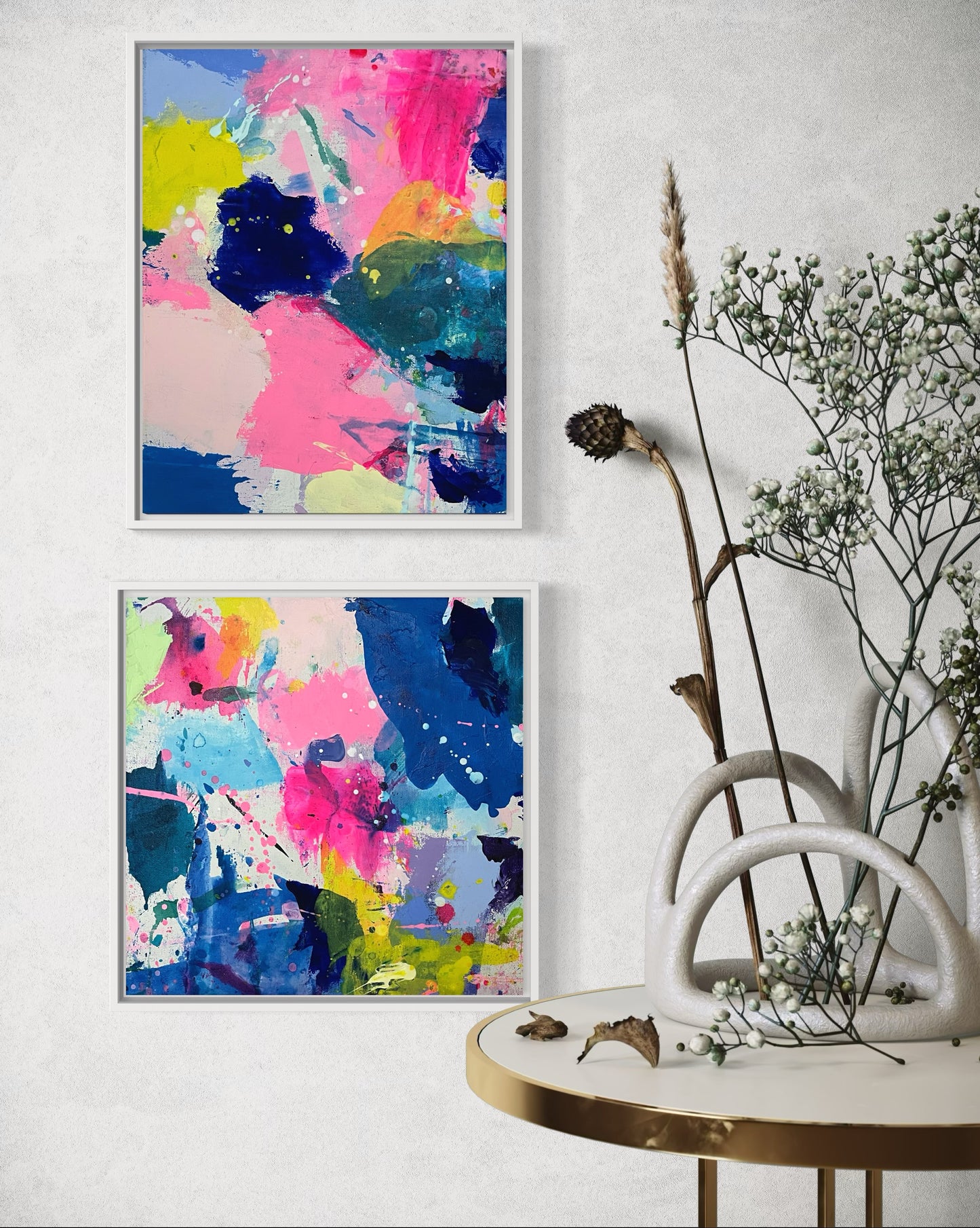 Color Rush Minis, Set of Four Original Abstract Paintings
