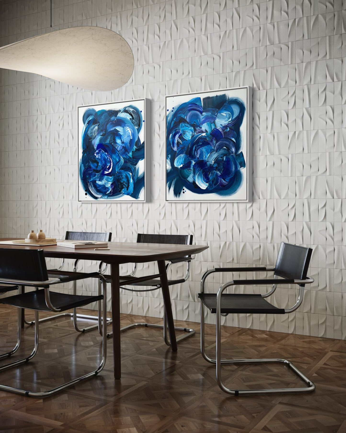 Chicago Blues, 24"x30" Original Diptych Painting (Commission Inspired by Mood in Motion)