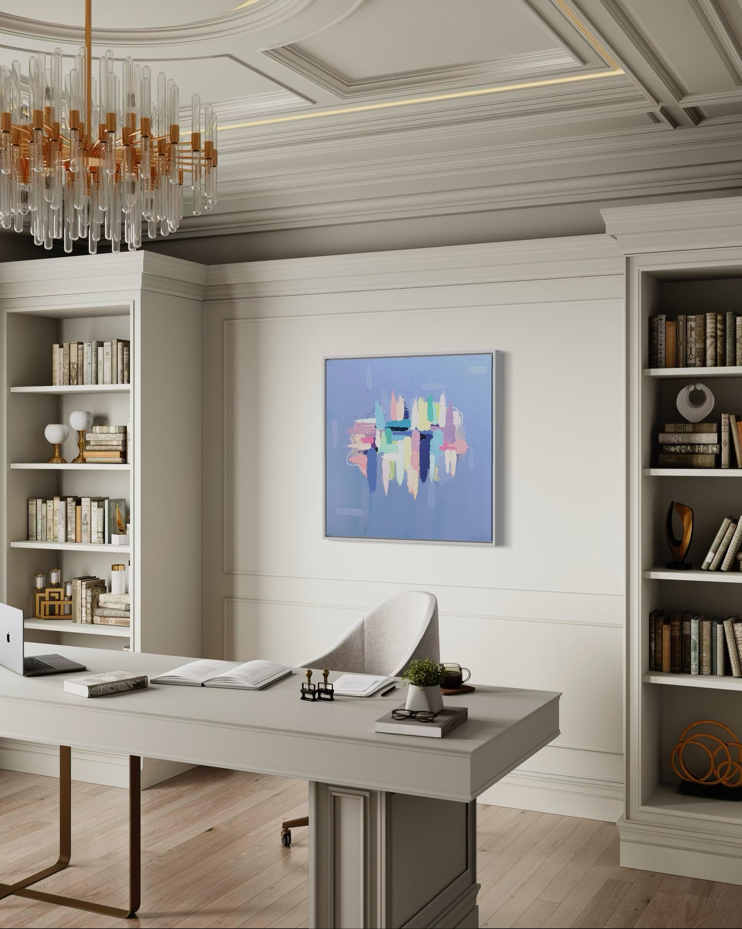 Enchanted, 24"x24" Preppy Grand Millennial Abstract Paintings